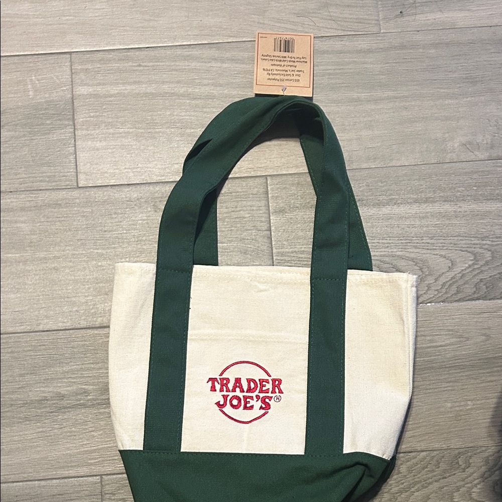 Trader Joe's Green and White Mini Bag